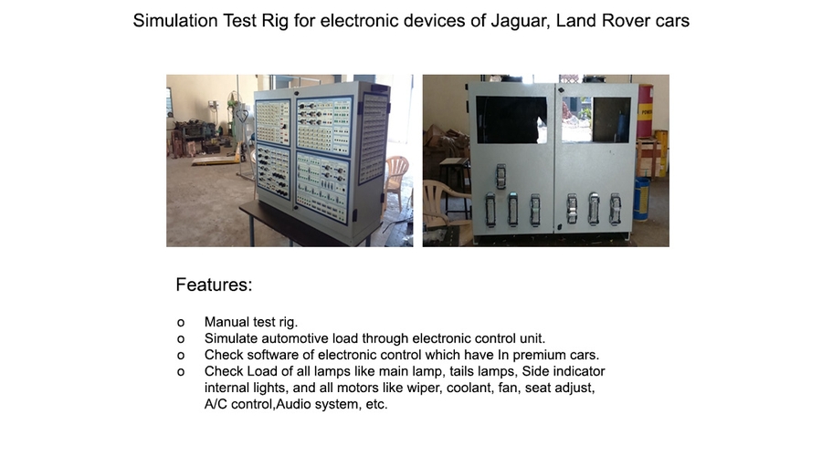 Simulation Test Rig for electronic devices of Jaguar, Land Rover cars