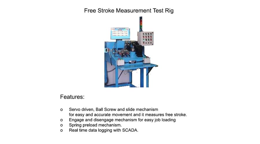 Free stroke measurement test rig
